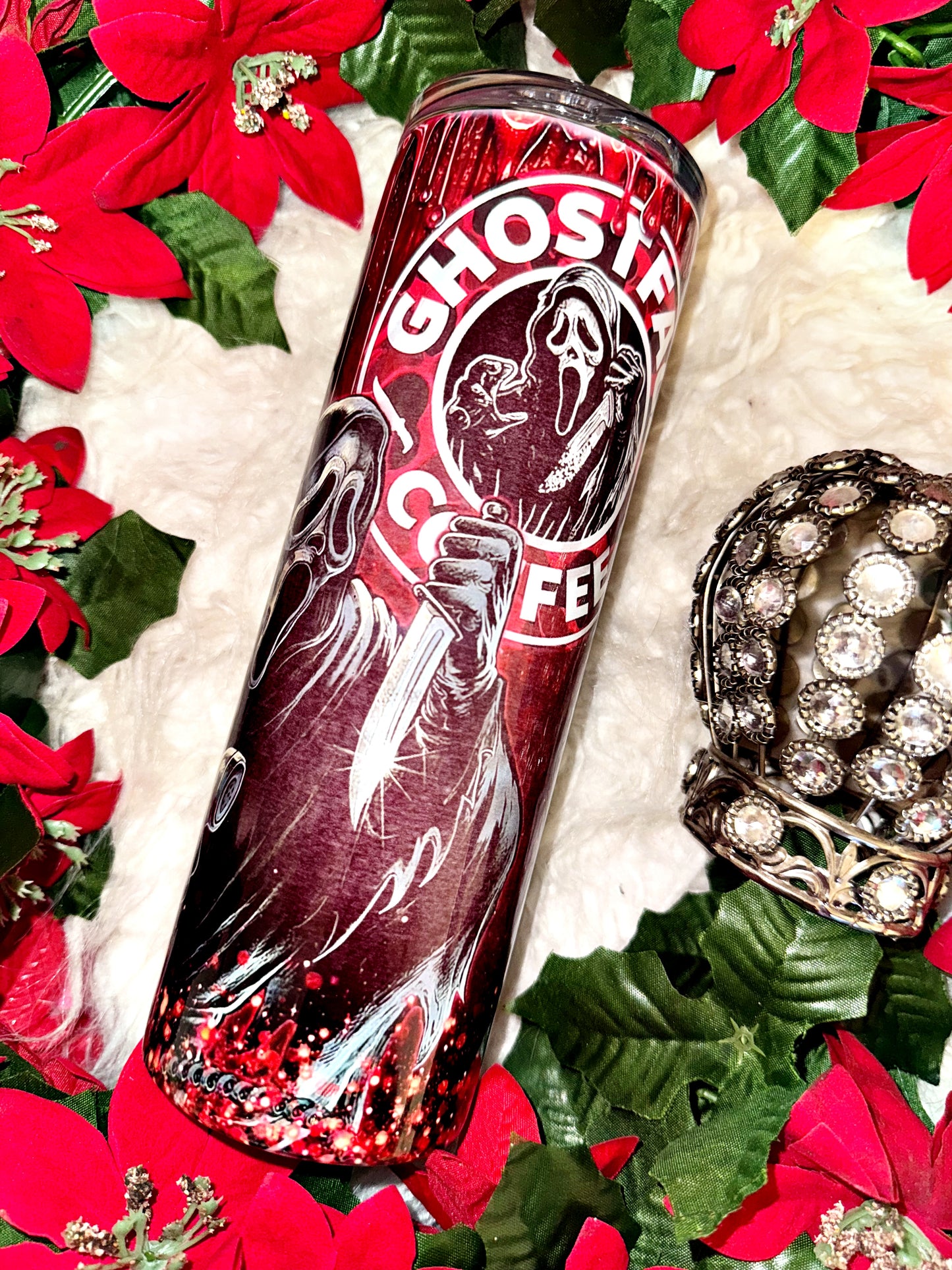 20oz ghost slasher coffee sublimation tumbler