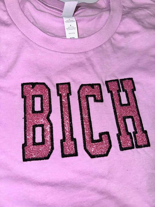 Embroidered glitter BICH top