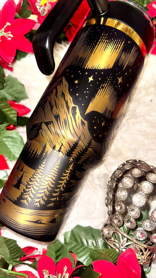 40oz northern lights engraved tumbler