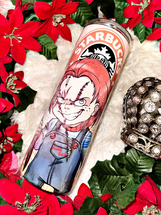 20oz horror red head coffee sublimation tumbler