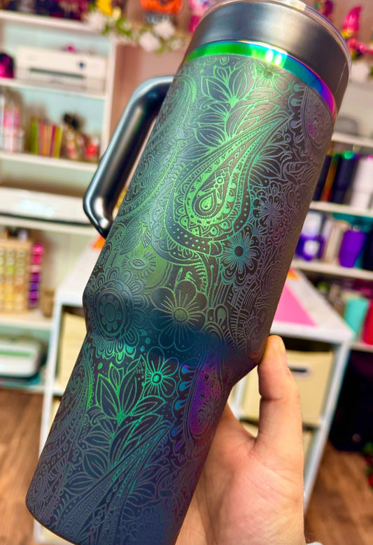 40oz boho engraved tumbler