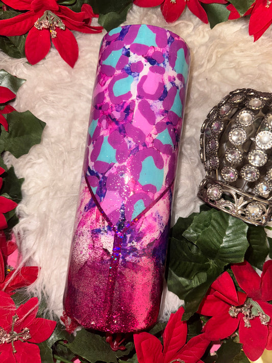 20oz purple floral ready to ship tumbler