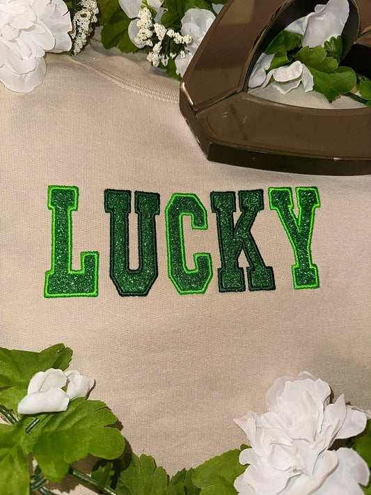 Lucky glitter embroidered top