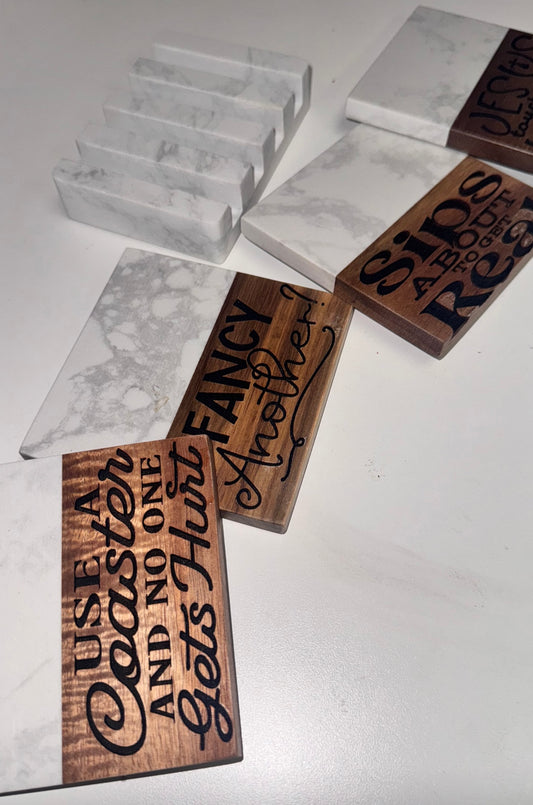 Engraved coaster set