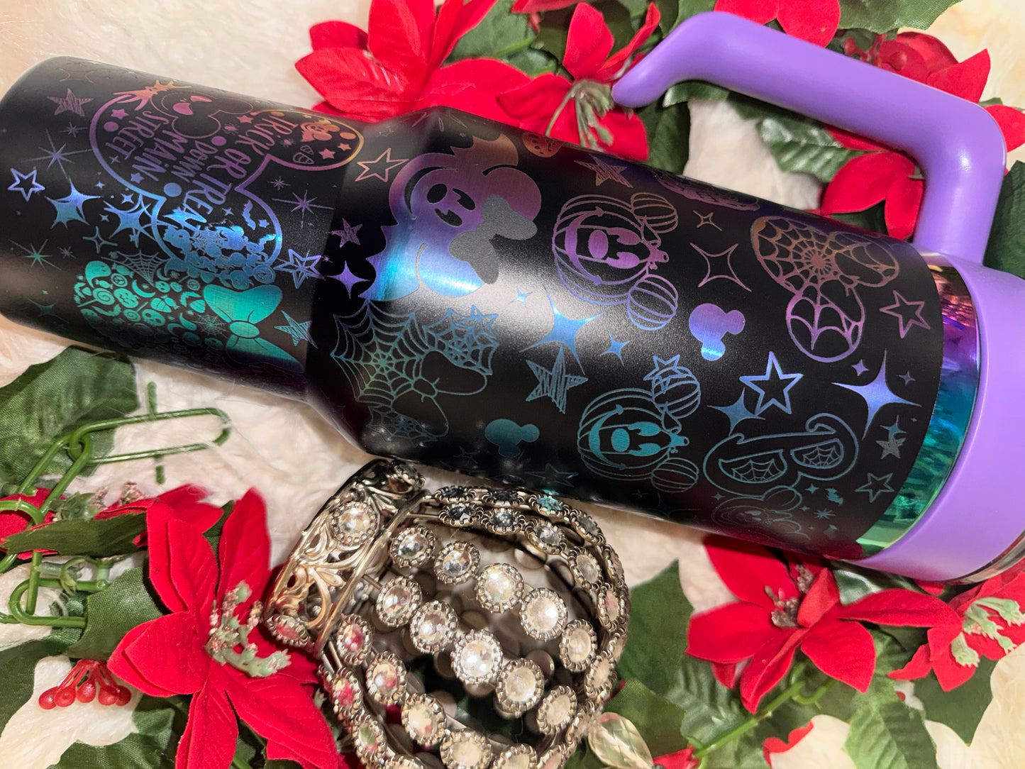 40oz spooky cute mouse rainbow engraved Tumbler
