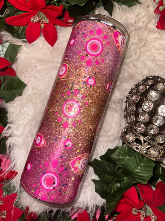 20oz pink evil eye ready to ship tumbler