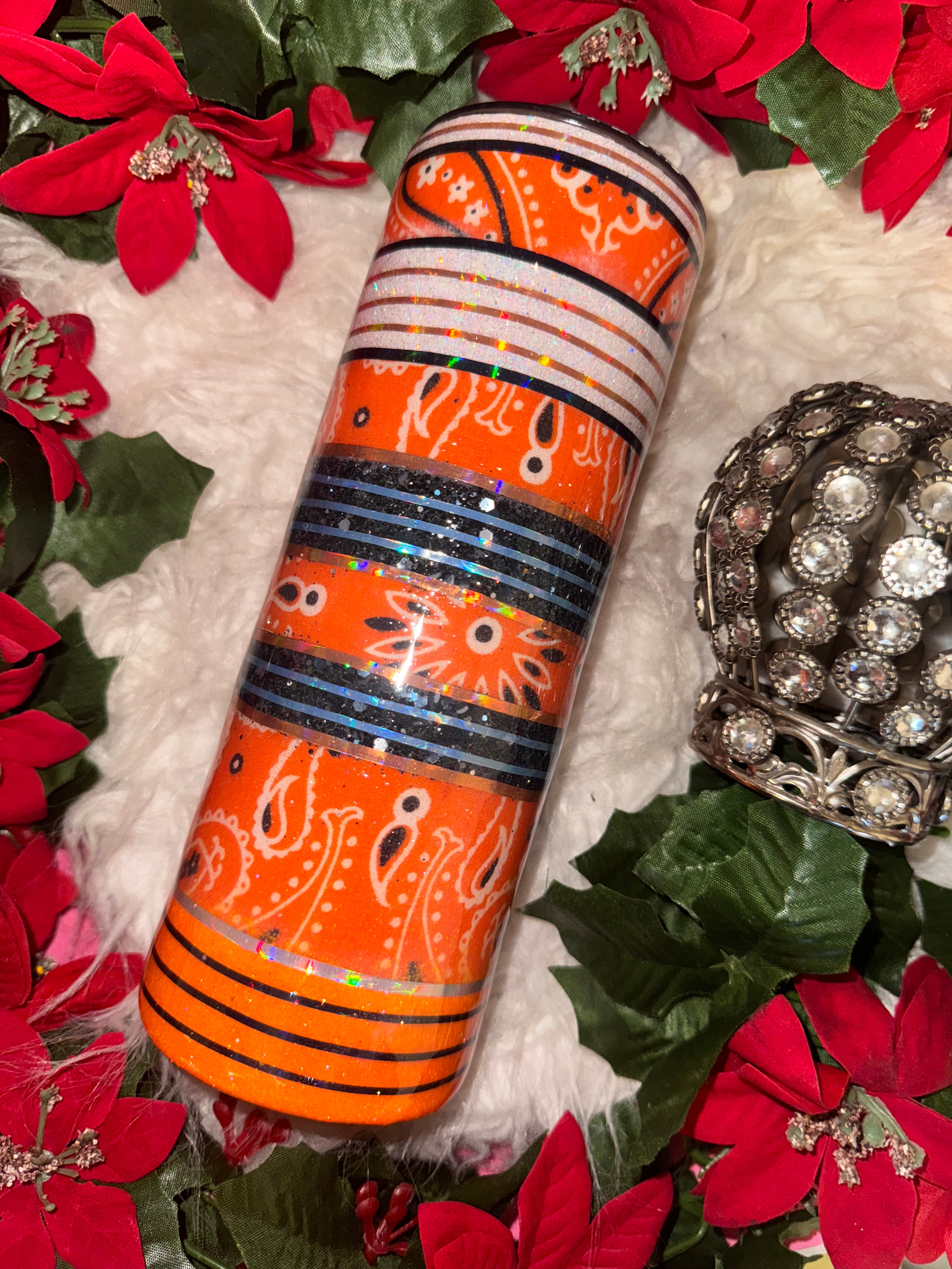 20oz orange bandana ready to ship tumbler – Shawny's Shop