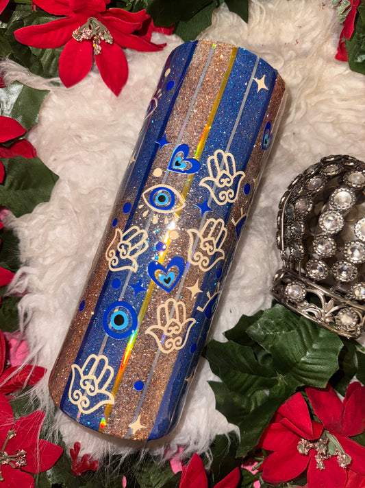 20oz ombré evil eye ready to ship tumbler