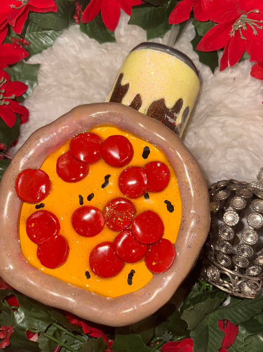3D glow in the dark pizza ready to ship tumbler