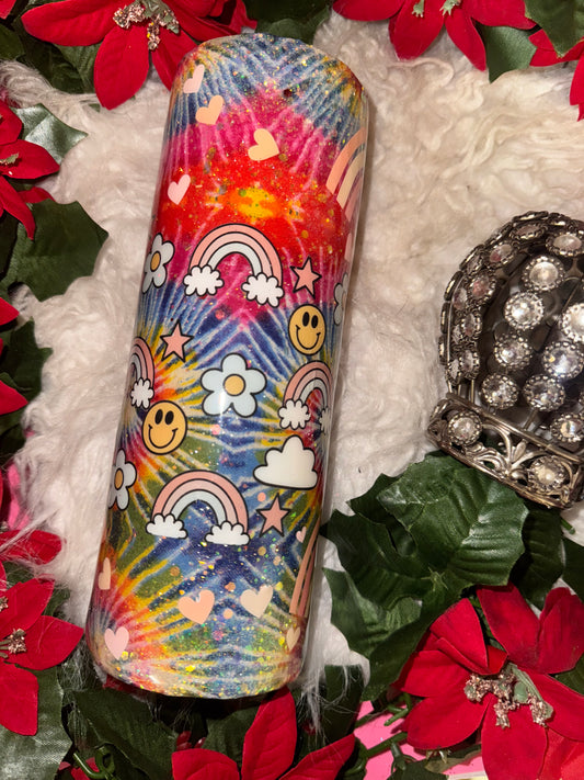 20oz retro rainbows ready to ship tumbler