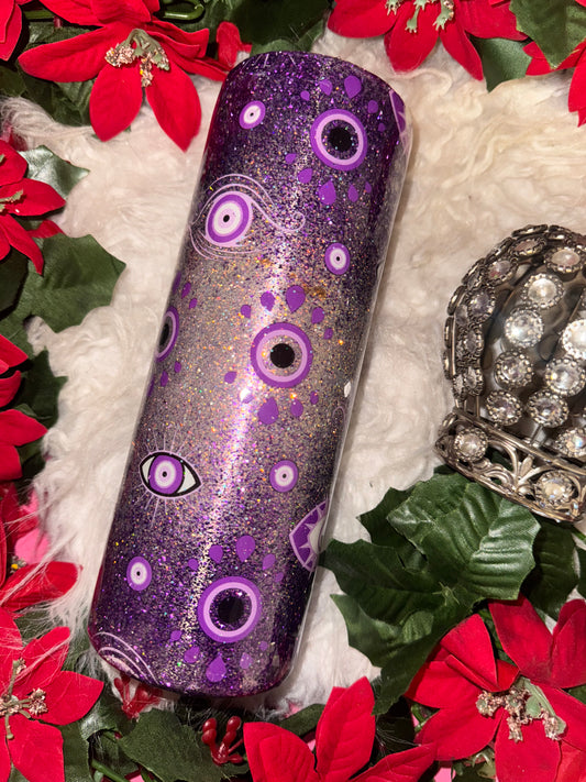20oz purple evil eye ready to ship tumbler
