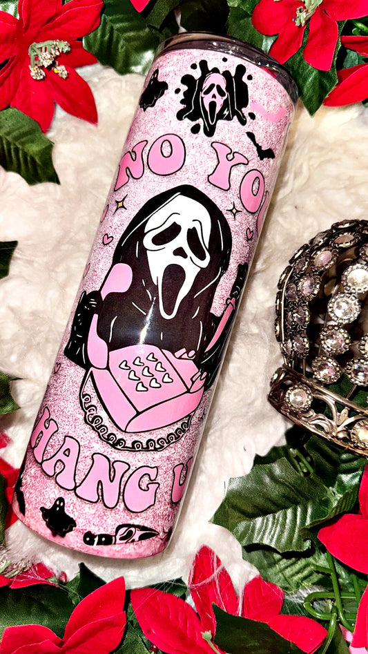 20oz pink horror sublimation tumbler