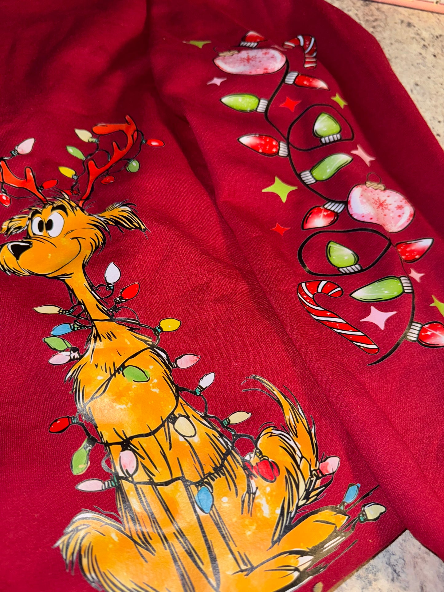 Christmas lights sweater top