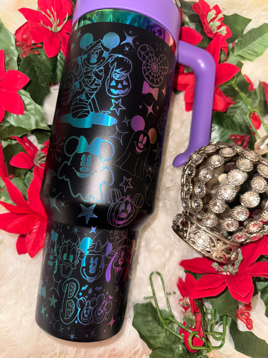 40oz spooky cute mouse rainbow engraved Tumbler