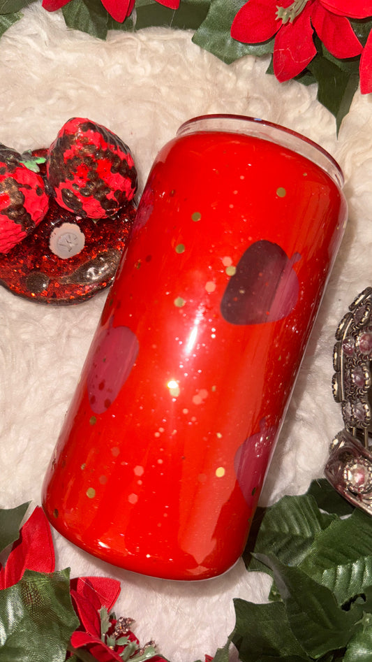 Chocolate covered strawberry glass can ready to ship tumbler