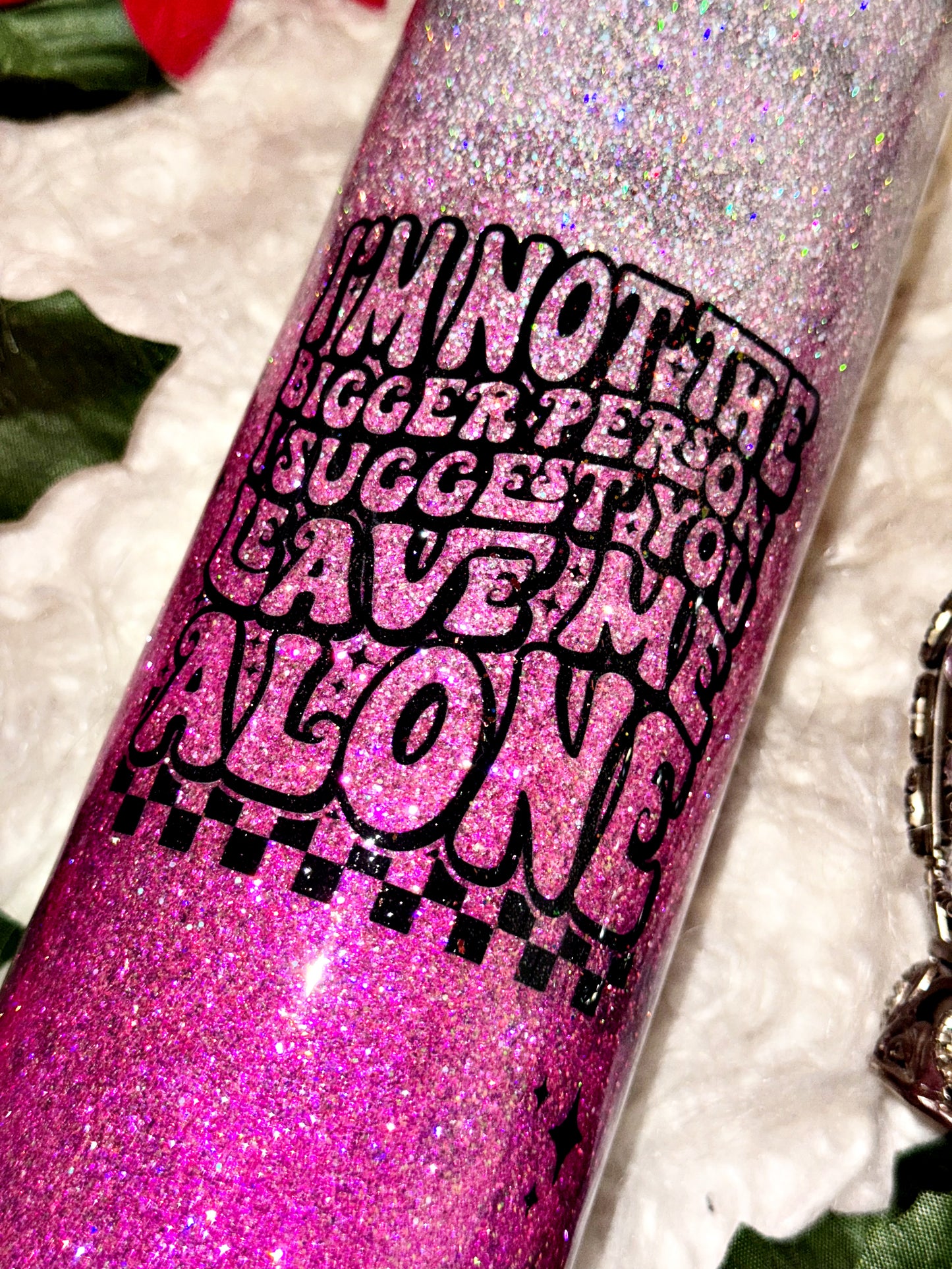 20oz leave me alone floral ready to ship tumbler