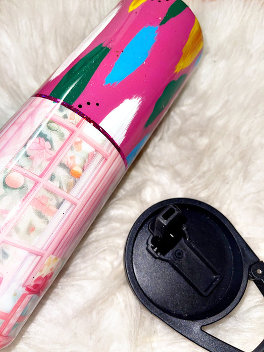 30oz pink brush stroke ready to ship tumbler