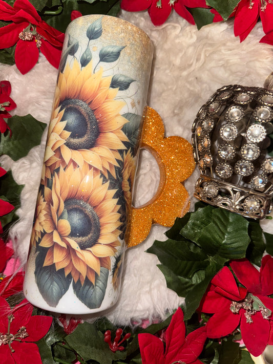 20oz sunflower handle ready to ship tumbler