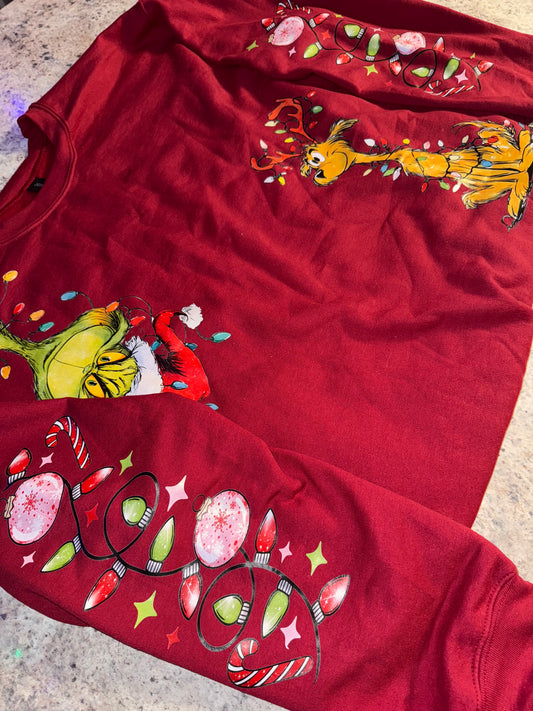 Christmas lights sweater top