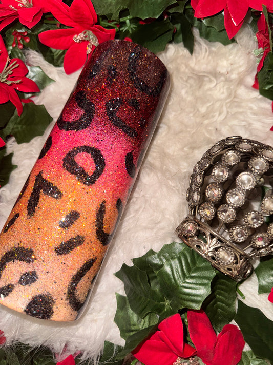 20oz fall leopard ombré ready to ship tumbler