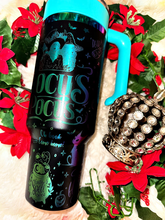 40oz witch sisters rainbow engraved tumbler