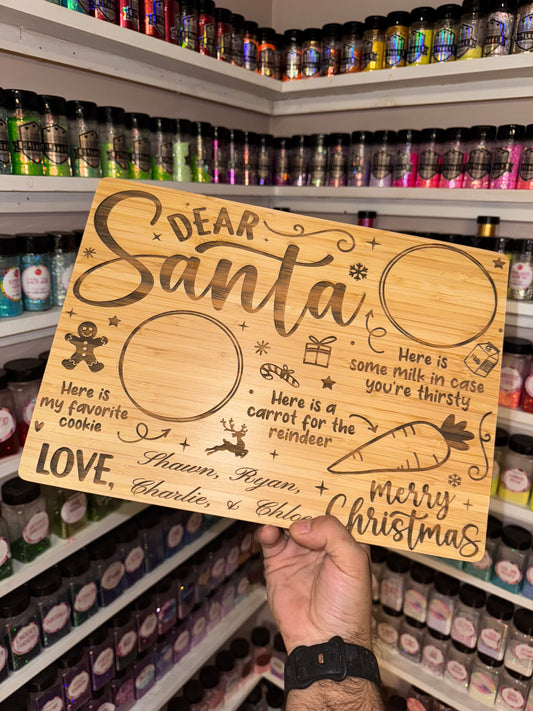 Santa engraved tray