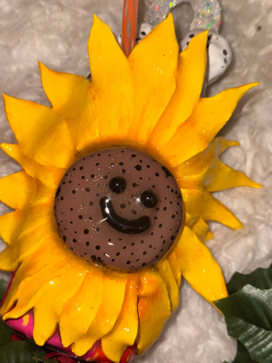 3D sunflower w/ lid ready to ship tumbler