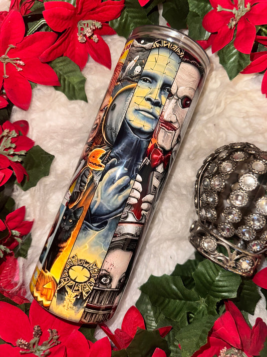20oz horror faces sublimation tumbler