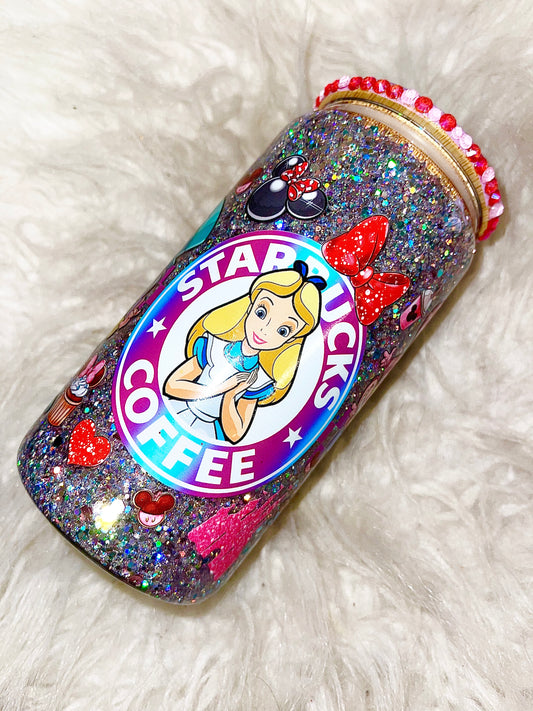 16oz Wonderland ready to ship snow globe glass can