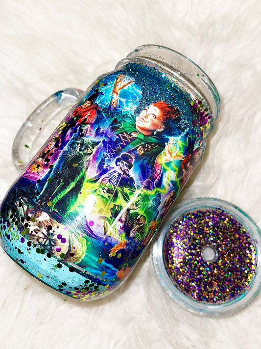 Favorite witches ready to ship snow globe mason jar