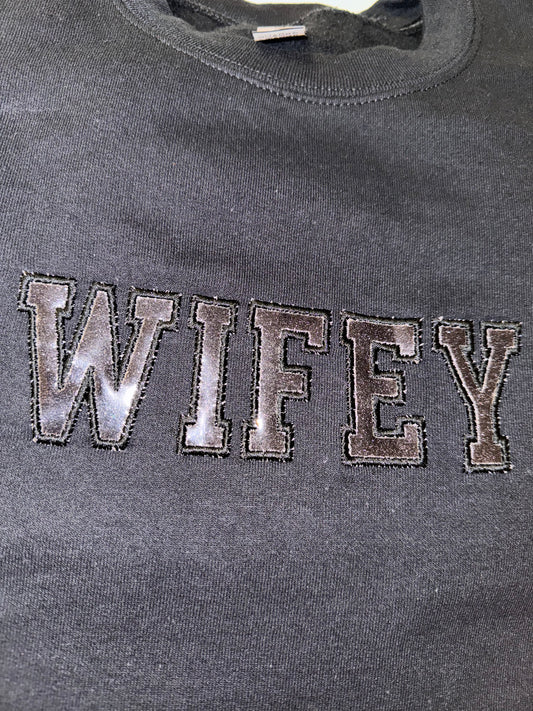 WIFEY glitter embroidered sweater