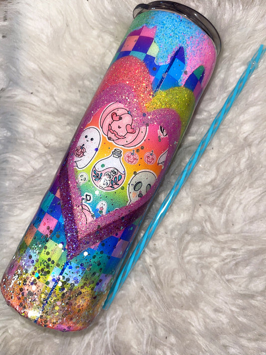 30oz rainbow drip  Halloween ready to ship tumbler