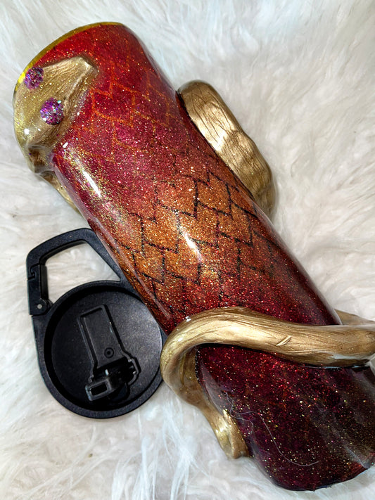 30oz 3D golden snake ready to ship tumbler