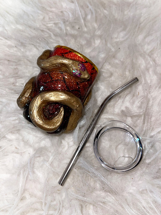 3oz 3D baby golden snake tumbler