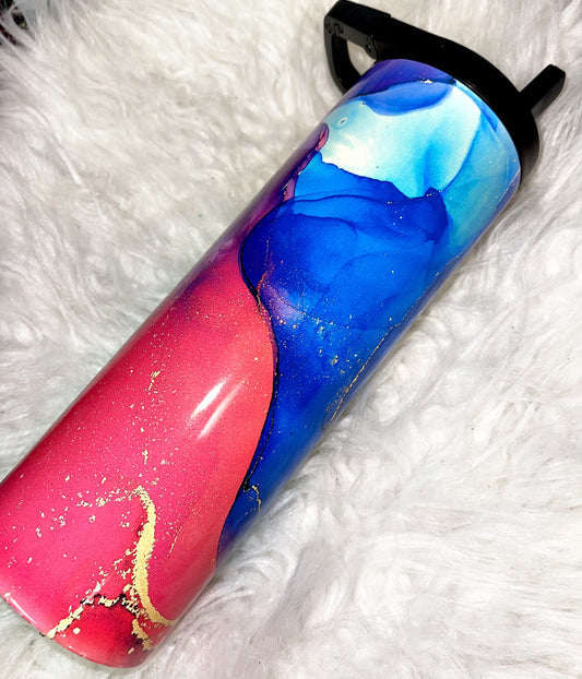 Alcohol ink sublimation tumbler