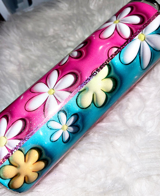 Striped floral ready to ship tumbler