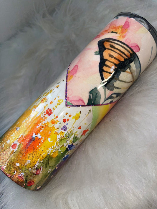 Butterfly watercolor ready to ship tumbler